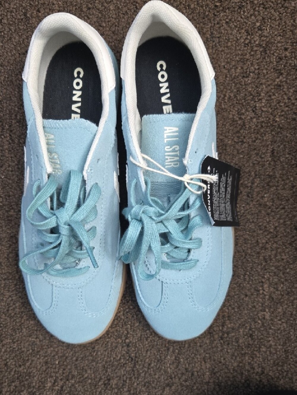 Converse Low Top Sneakers in Sky Blue and White - Picture 4 of 6